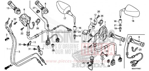 COMMUTATEUR/CABLE/MIROIR (VFR1200XD/XDA/XDL/XDS) VFR1200XDF de 2015